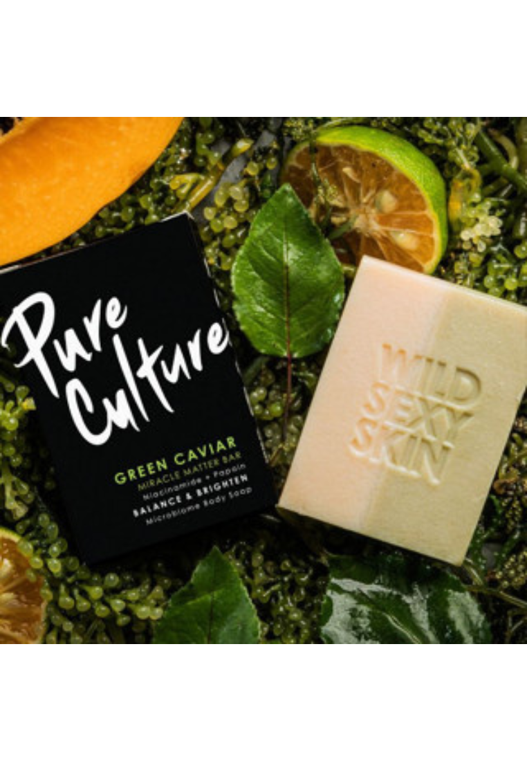 Pure Culture Green Caviar Miracle Matter Bar 2.0 | Body Soap Bar | Niacinamide + Papain | For Body Acne and Blemishes (7955627671586)
