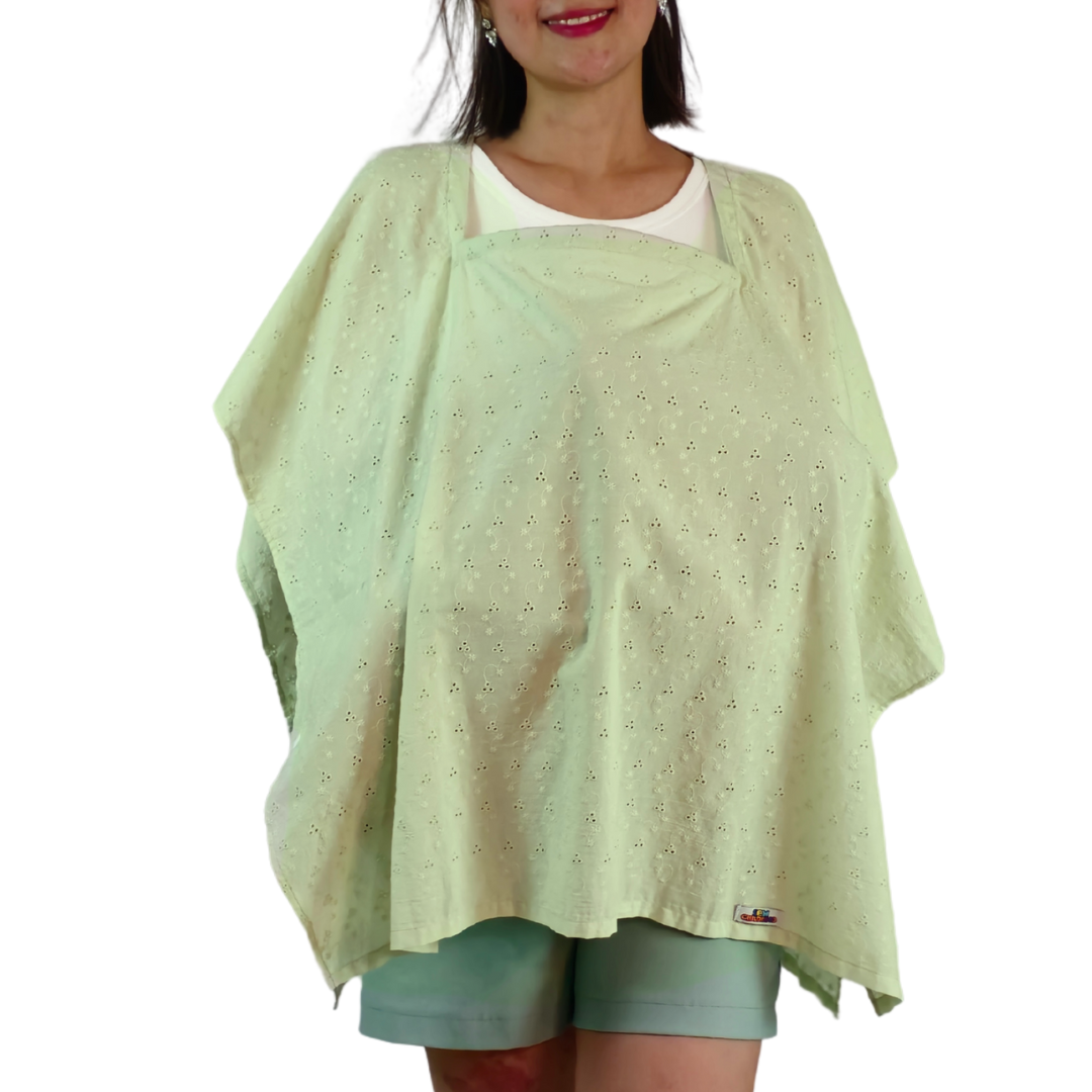 Sew Childhood Poncho Nursing Covers with Stiffener - Pistachio Eyelet (7972764024866)