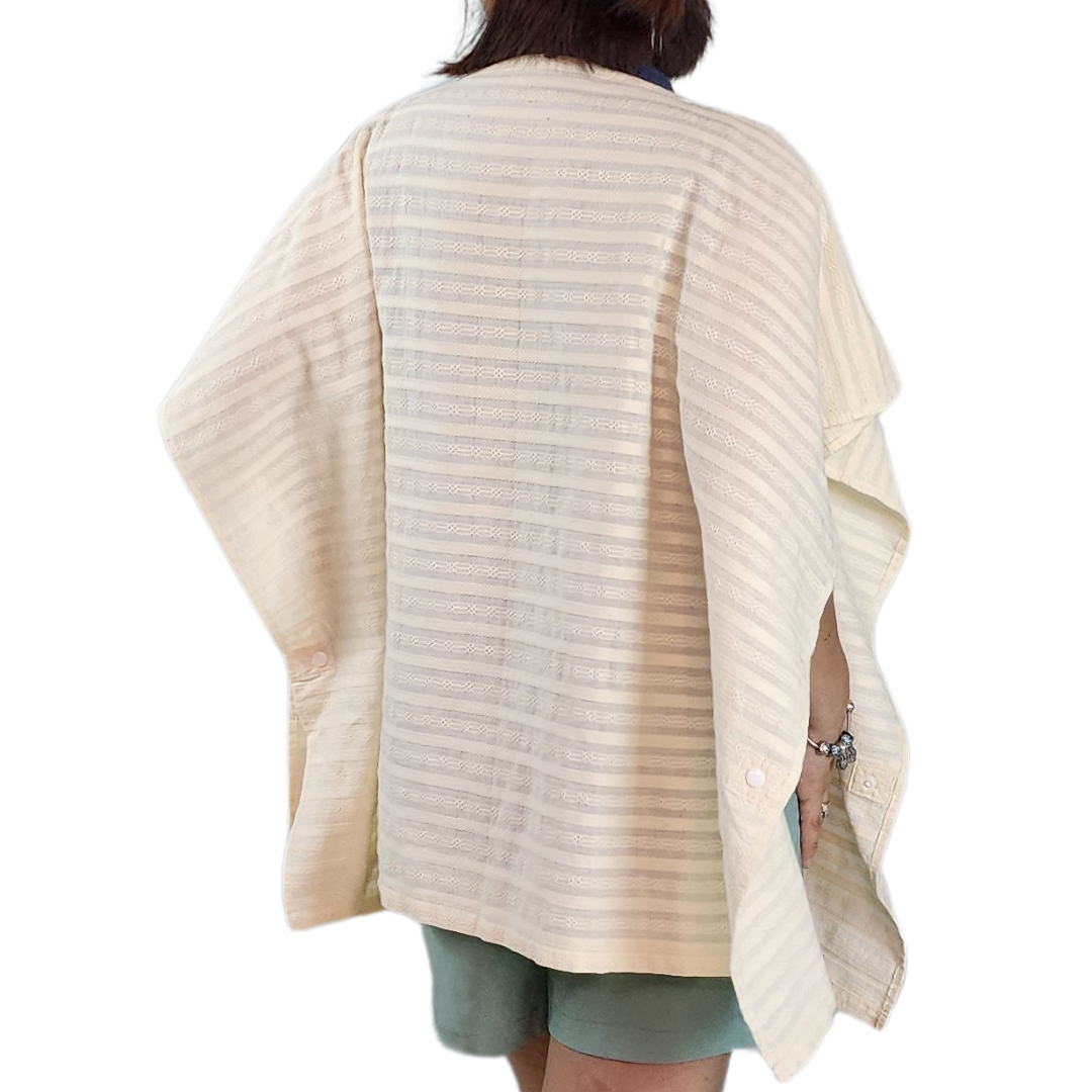Sew Childhood Poncho Nursing Covers with Stiffener - Ivory Textured Cotton (7972770676770)