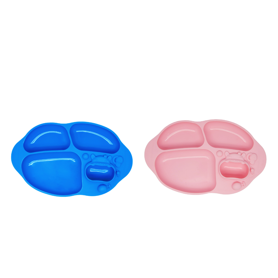 Marcus & Marcus - Yummy Dips Suction Divided Plate - Pink (7660050546722)