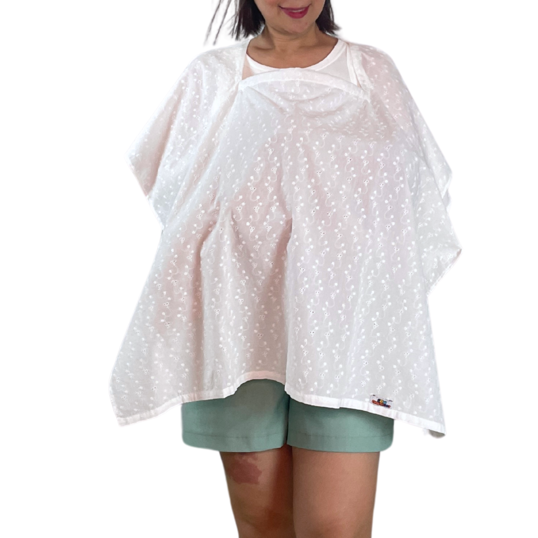 Sew Childhood Poncho Nursing Covers with Stiffener - White Eyelet (7972759502882)