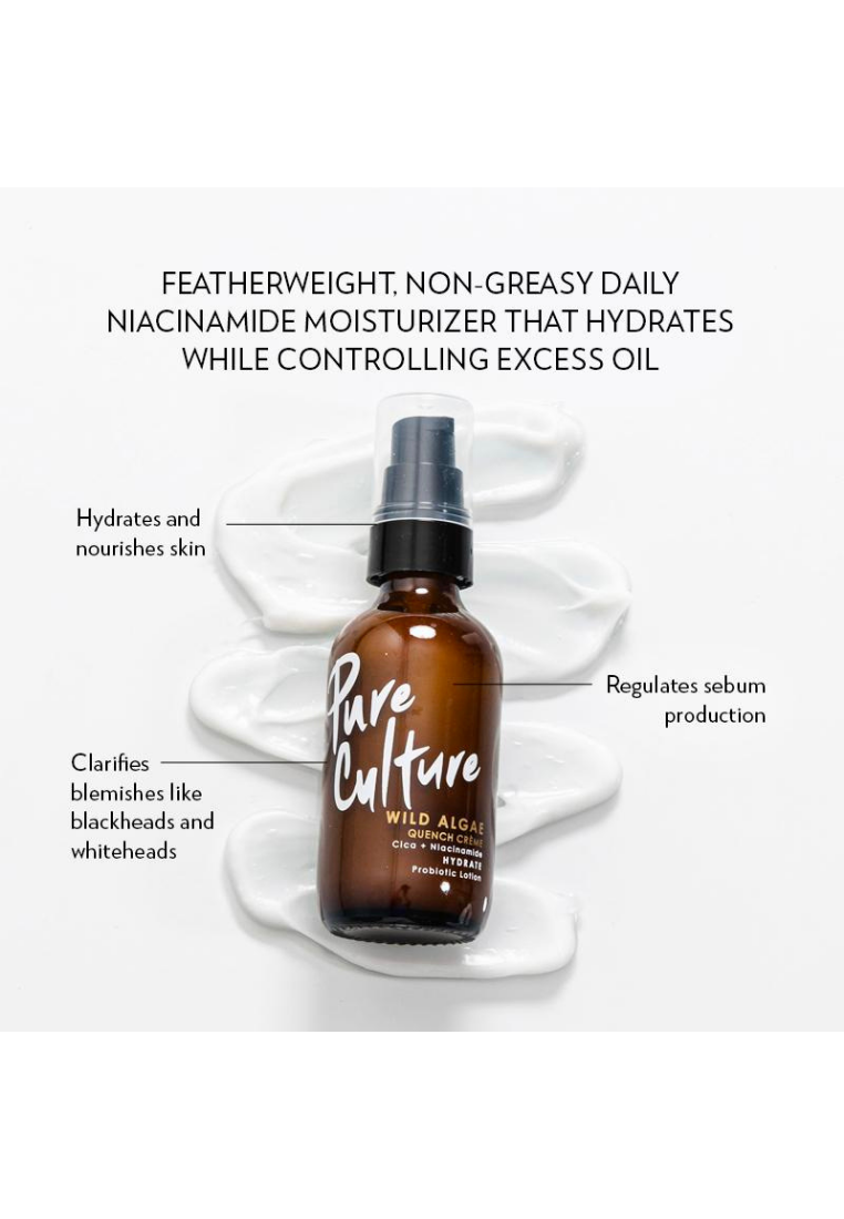 Pure Culture Wild Algae Quench Créme | Moisturizer for Oily Face | Niacinamide | For Oily Skin Hydration (7955559252002)