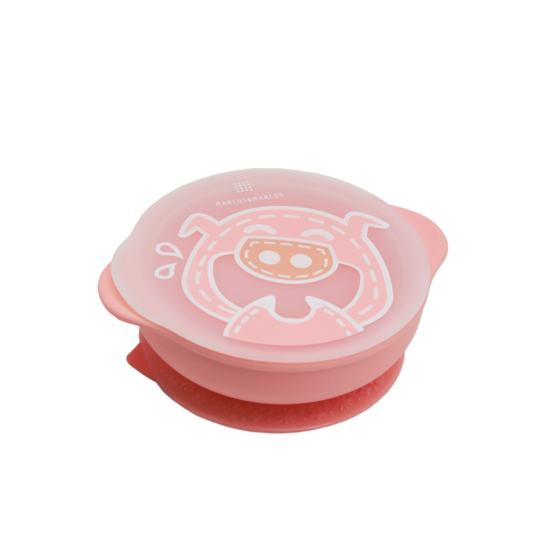 Marcus & Marcus - Suction Bowl with Lid - Pink (7660056084514)