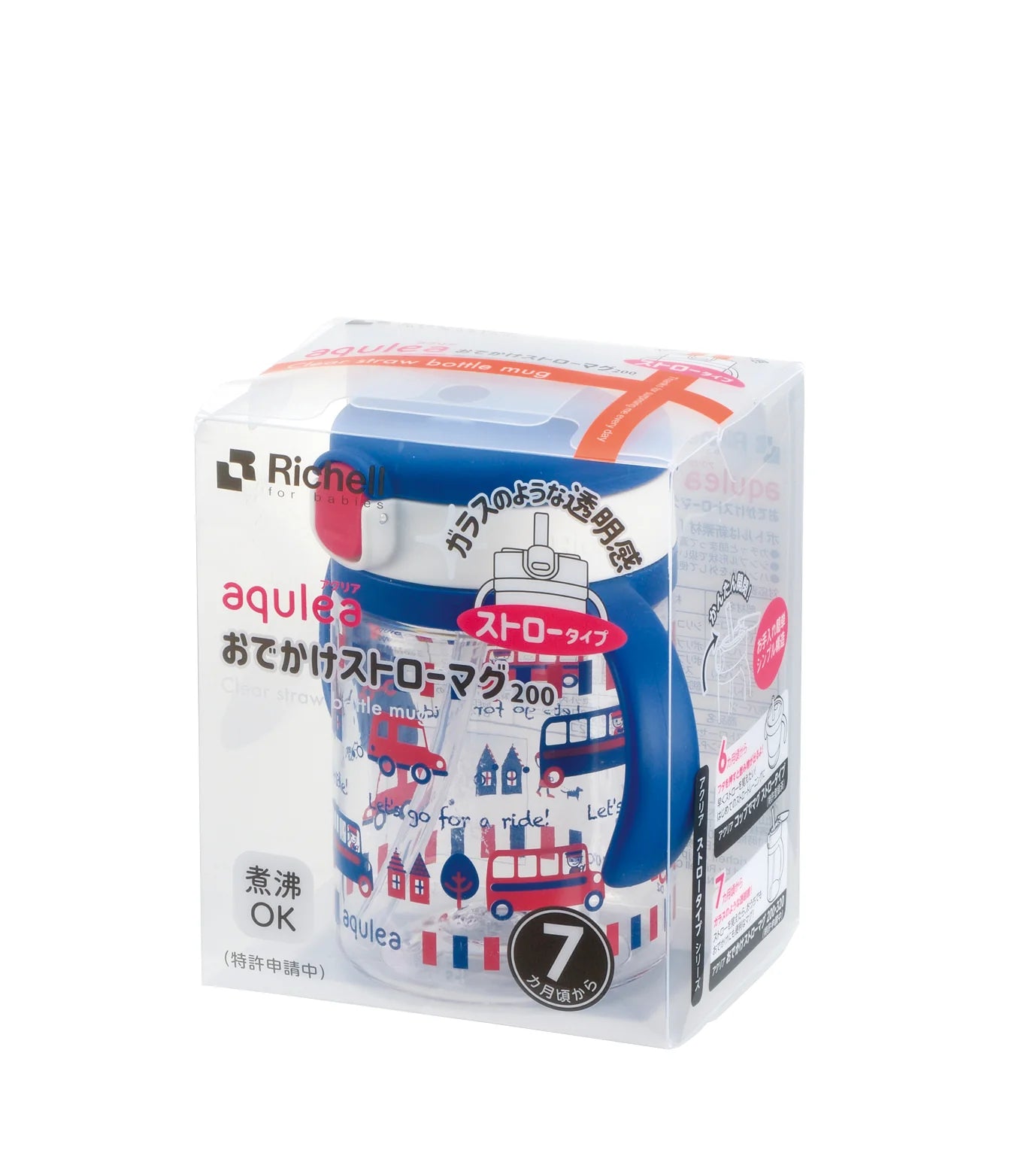 Richell AQ Clear Straw Bottle Mug 200 R (7965630464034)