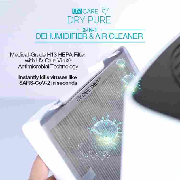 UV Care Dry Pure 2-in-1 Dehumidifier & Air Cleaner: 20L (7932291383330)