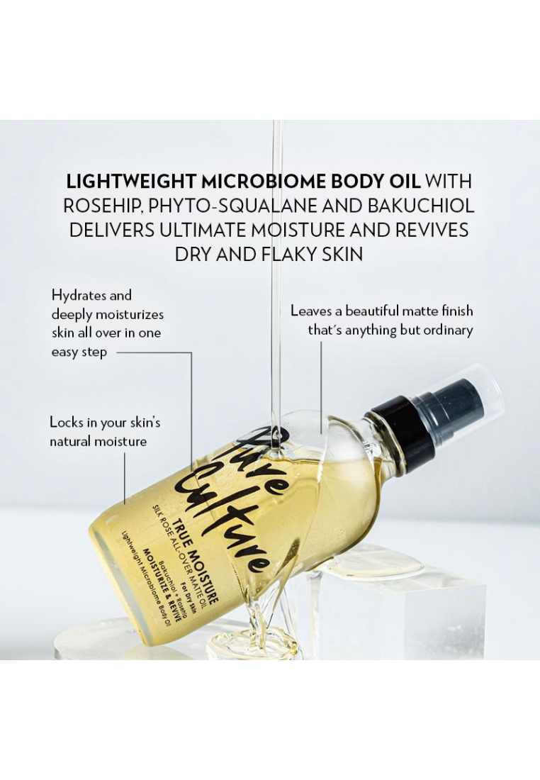 Pure Culture True Moisture Silk Rose All-Over Matte Oil | Bakuchiol Moisturizer Body Oil | Bakuchiol + Rosehip | For Dry Skin (7955575570466)