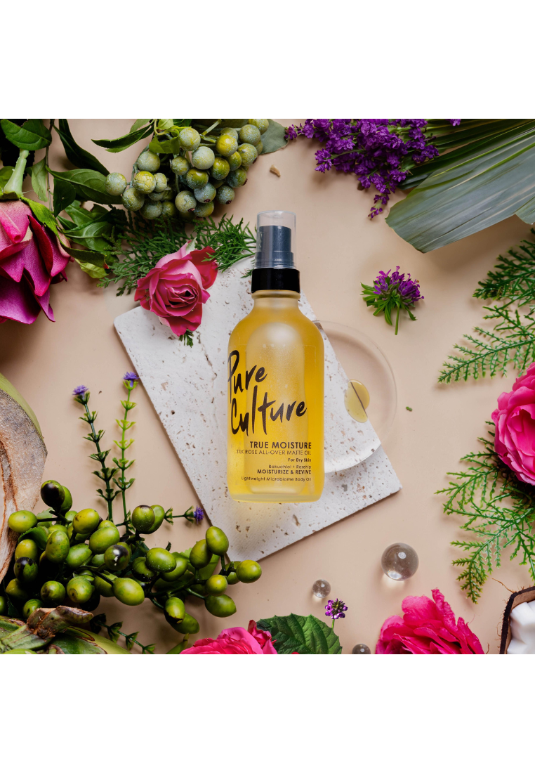 Pure Culture True Moisture Silk Rose All-Over Matte Oil | Bakuchiol Moisturizer Body Oil | Bakuchiol + Rosehip | For Dry Skin (7955575570466)
