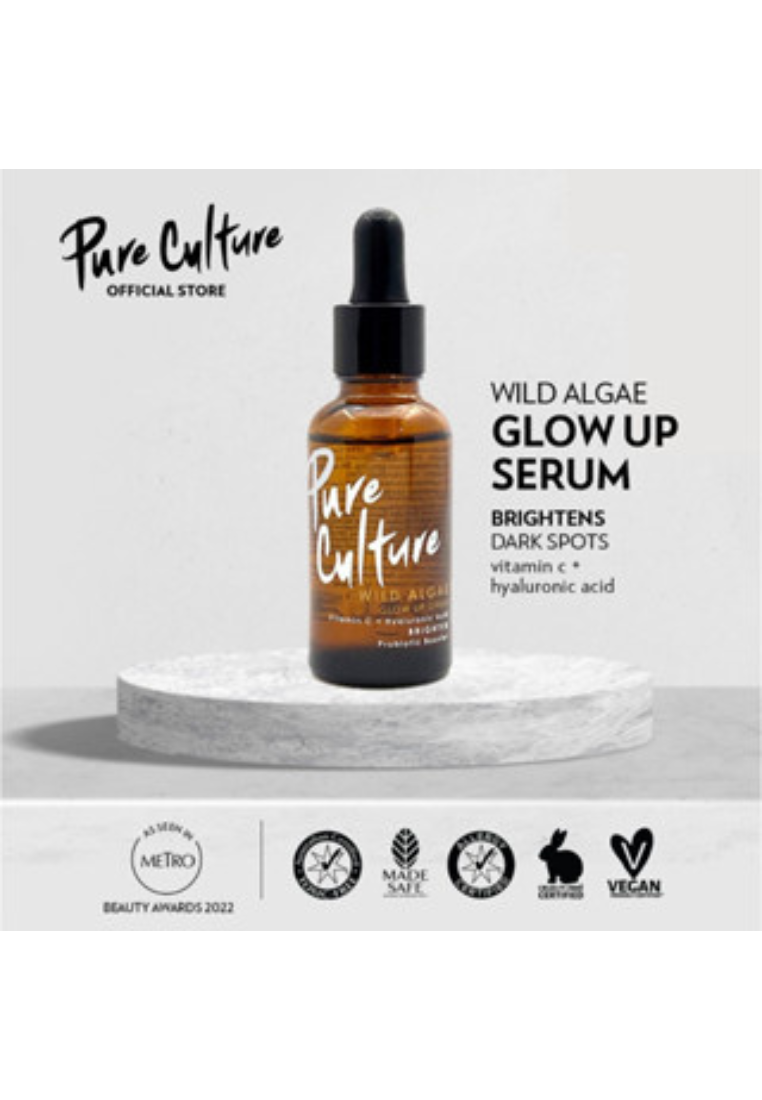 Pure Culture Wild Algae Glow Up Serum | Vitamin C Serum | Vitamin C + Hyaluronic Acid | For Skin Brightening & Reduction of Dark Spots 30ml (7955489816610)