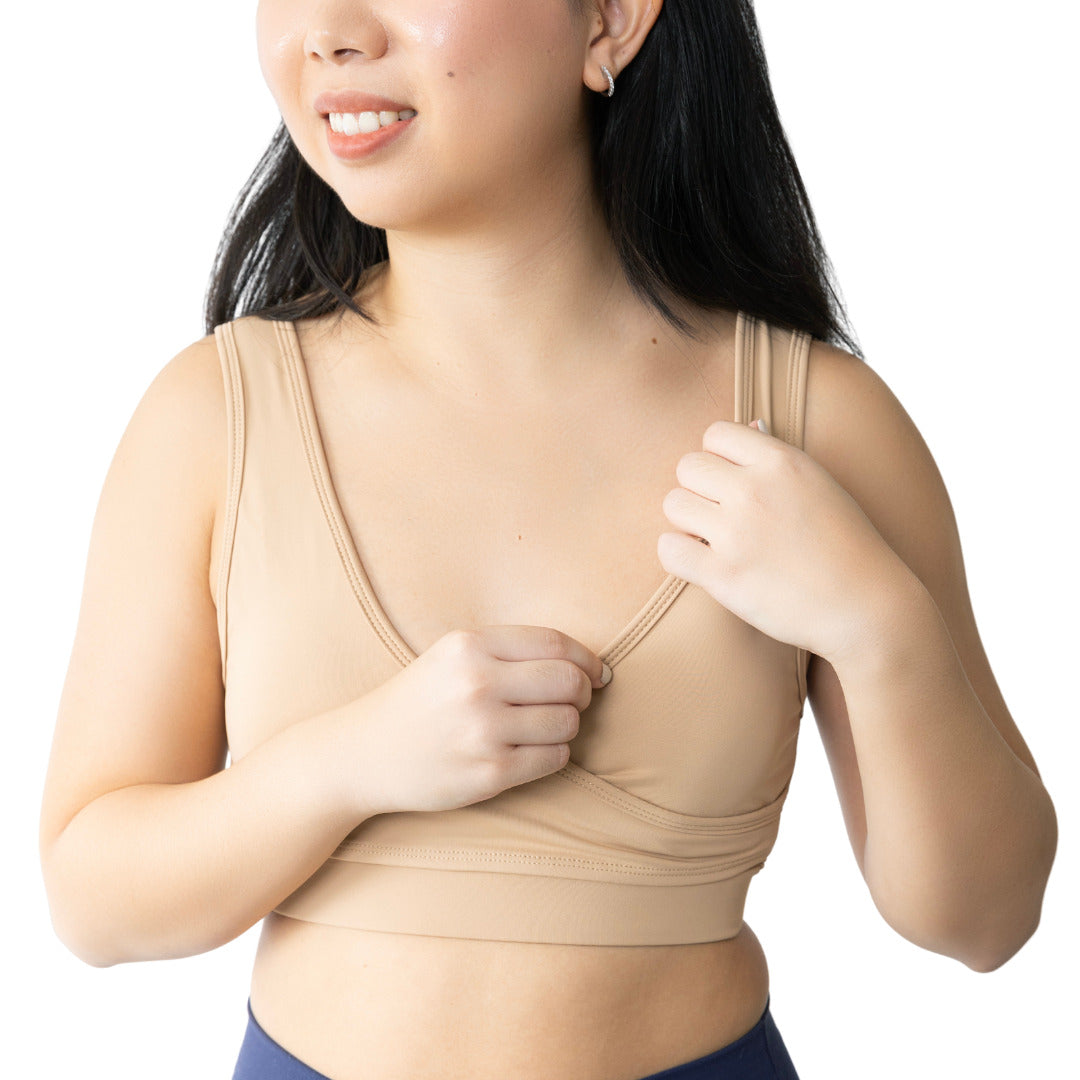 Elation - Nursing and Hands-free Pumping Bra in Caramel (7965557751842)