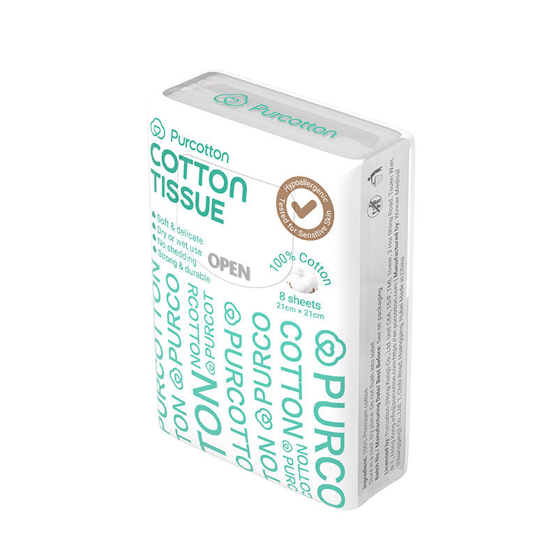 Purcotton Cotton Tissues 8s x 6 Pocket Packs (7869320626210)
