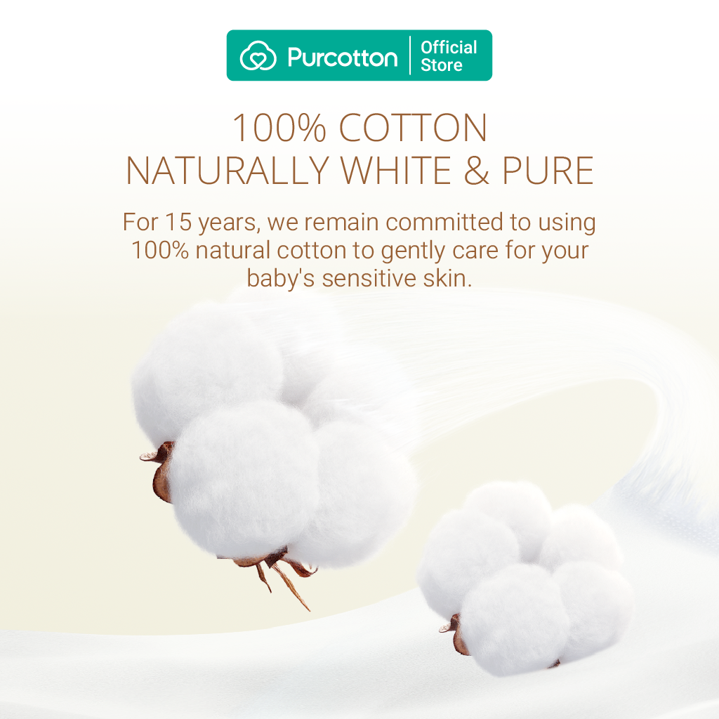 Purcotton Cotton Baby Wet Wipes 20s x 5 Packs (7869385572386)