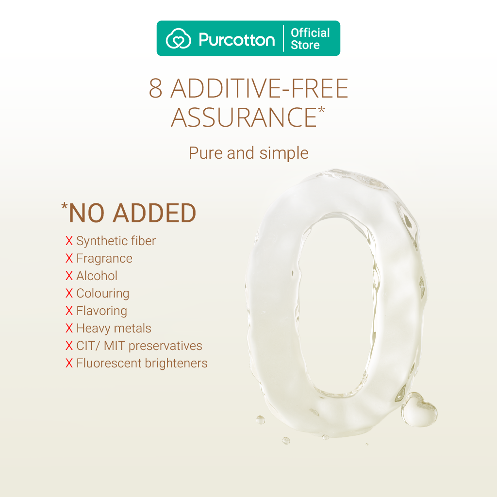 Purcotton Cotton Baby Wet Wipes 20s x 5 Packs (7869385572386)
