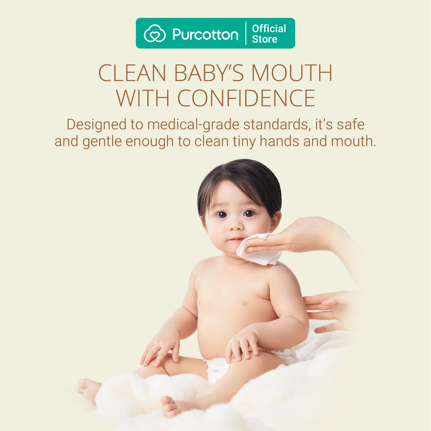 Purcotton Cotton Baby Wet Wipes 80s (7869342548002)