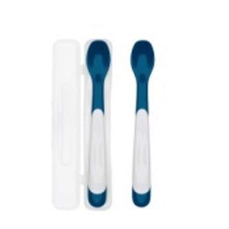 OXO Tot - OXO TOT ON THE GO PLASTIC FEEDING SPOON - TEAL & NAVY (7332071243810)