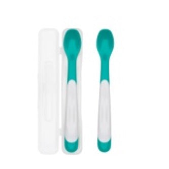 OXO Tot - OXO TOT ON THE GO PLASTIC FEEDING SPOON - TEAL & NAVY (7332071243810)