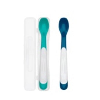 OXO Tot - OXO TOT ON THE GO PLASTIC FEEDING SPOON - TEAL & NAVY (7332071243810)