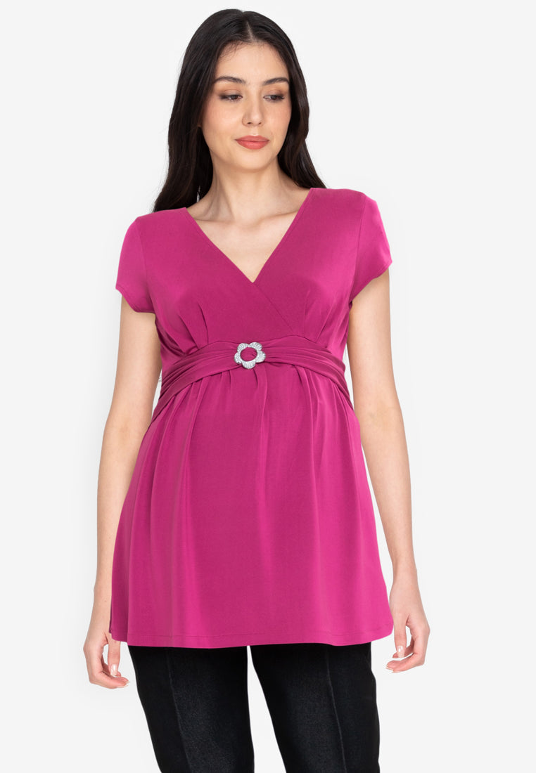 Mommy Plus - Daniela Short Sleeve Maternity Blouse (7196444098594)