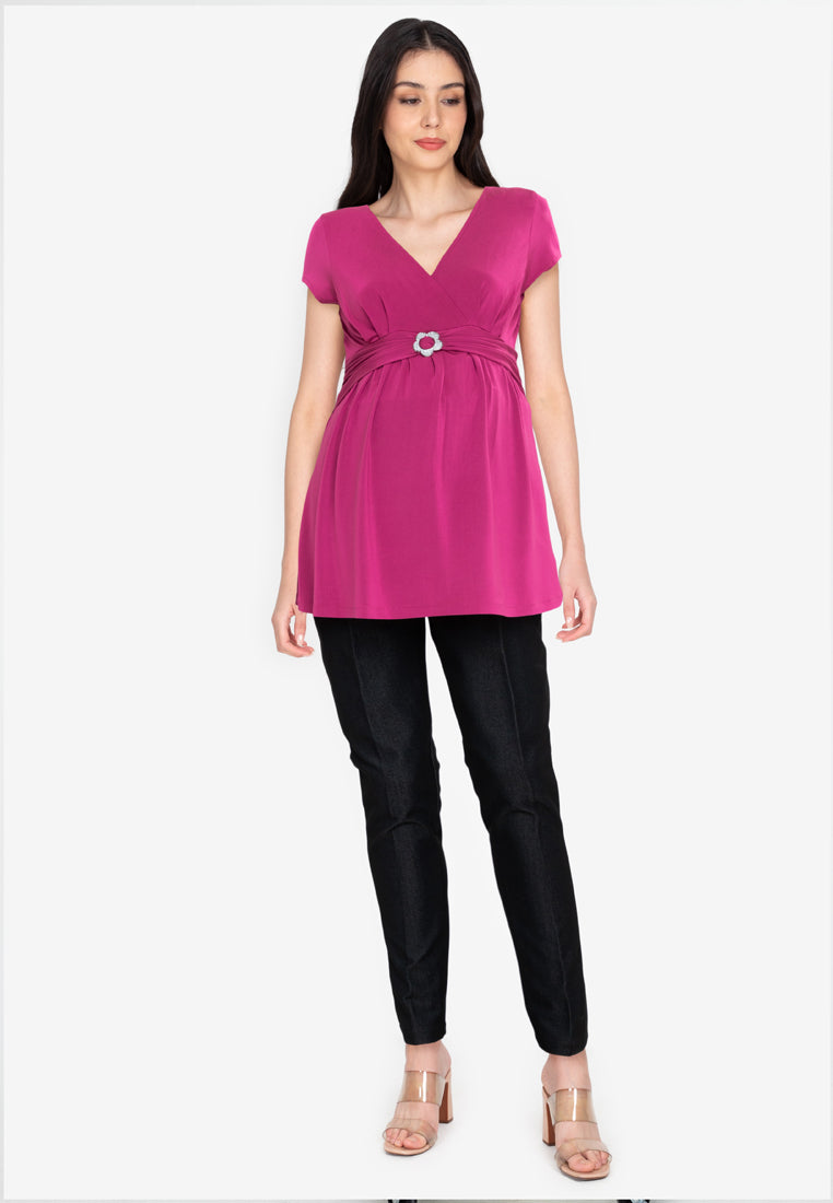 Mommy Plus - Daniela Short Sleeve Maternity Blouse (7196444098594)