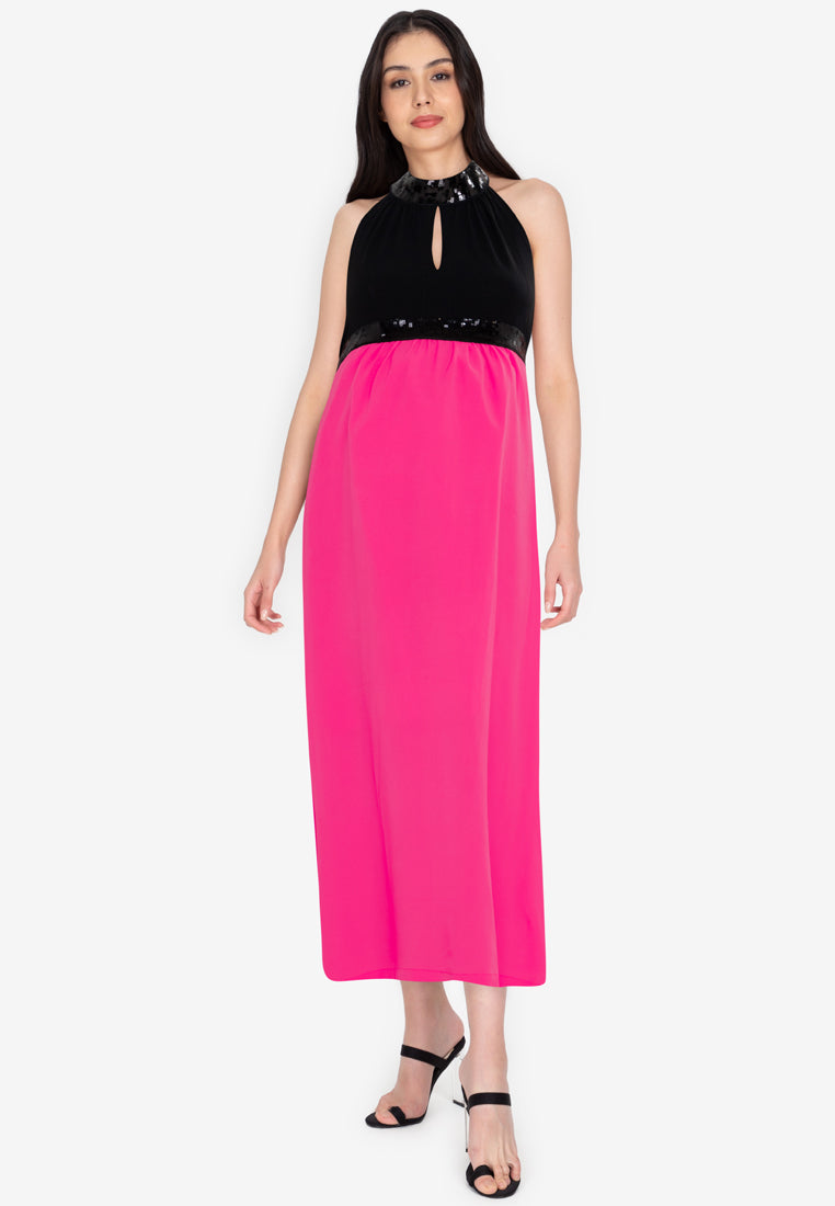 Mommy Plus - Louisa Empire Waist Sequired Maternity Maxi Dress (4549454004258)