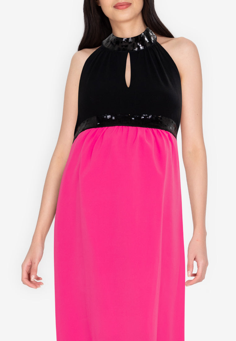 Mommy Plus - Louisa Empire Waist Sequired Maternity Maxi Dress (4549454004258)