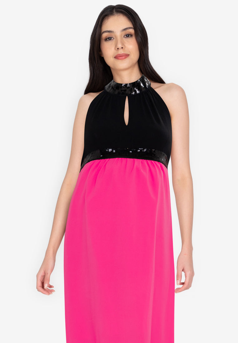 Mommy Plus - Louisa Empire Waist Sequired Maternity Maxi Dress (4549454004258)