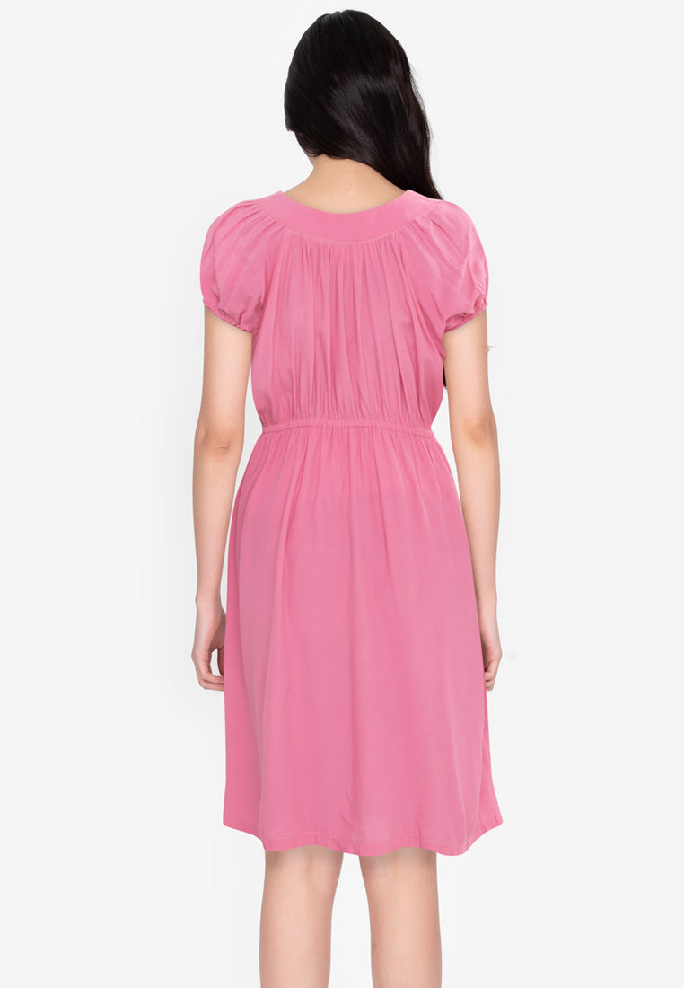 Mommy Plus - Noelle Round Collared Maternity Midi Dress (4800298254370)