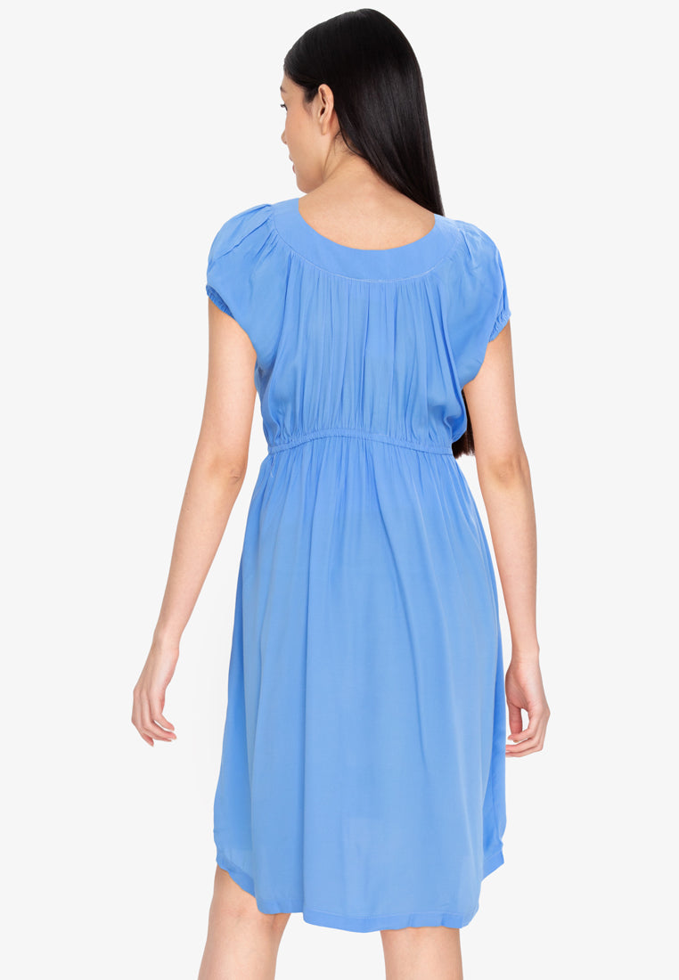 Mommy Plus - Noelle Round Collared Maternity Midi Dress (4800298254370)