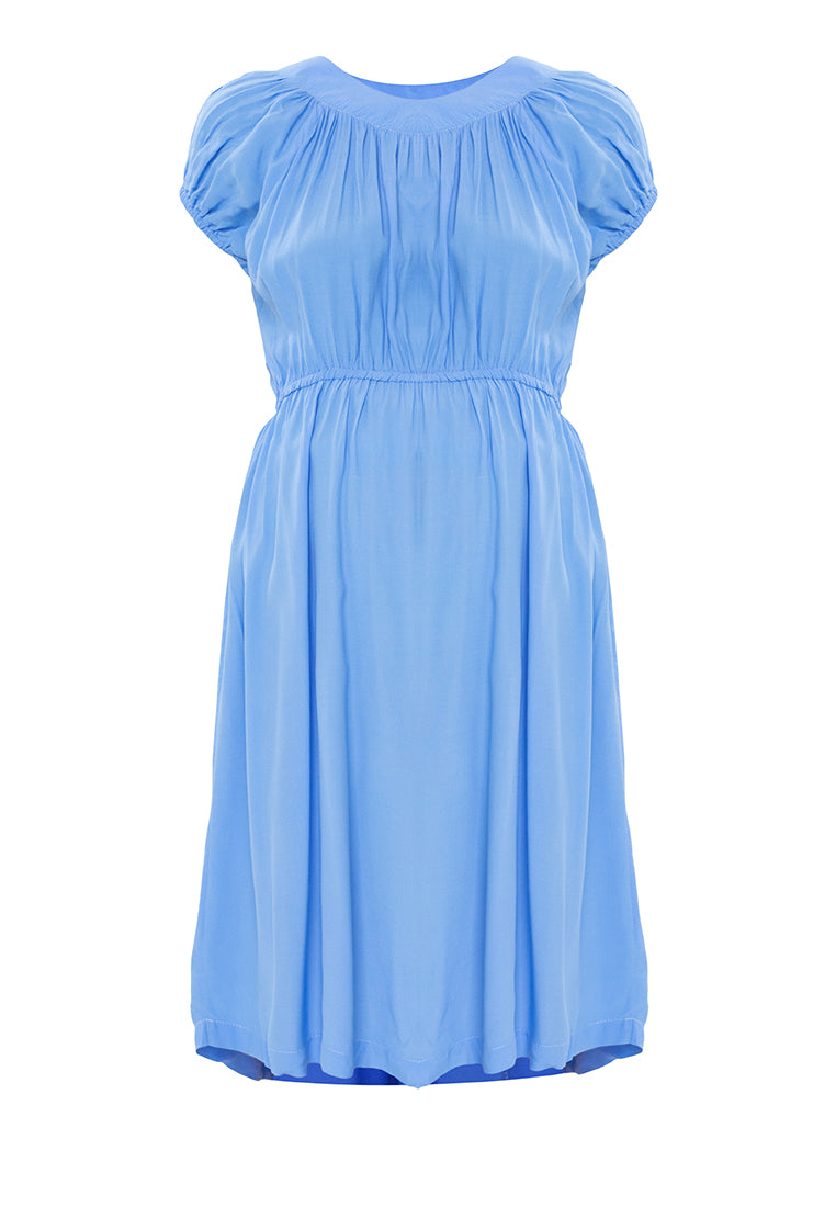 Mommy Plus - Noelle Round Collared Maternity Midi Dress (4800298254370)