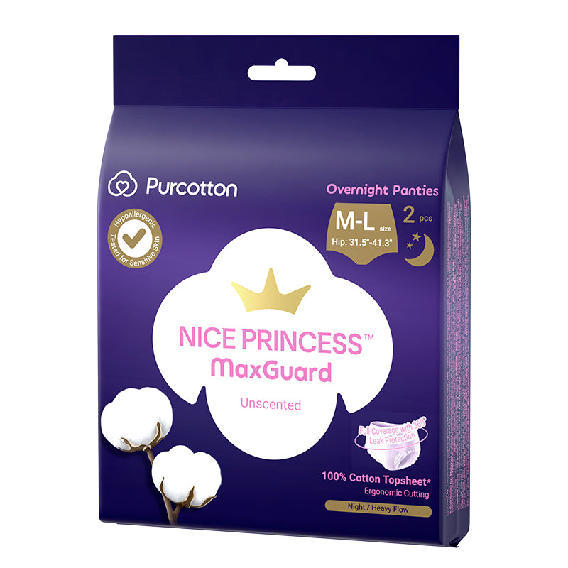 Purcotton MaxGuard Unscented Overnight Panties M-L (2pcs) (7872673447970)