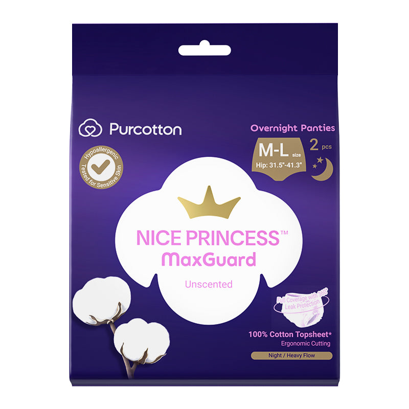 Purcotton MaxGuard Unscented Overnight Panties M-L (2pcs) (7872673447970)