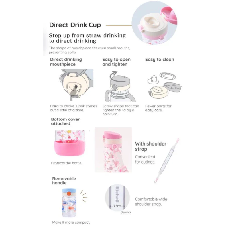 Richell Axstars Direct Drink Cup 450ml (7967032377378)