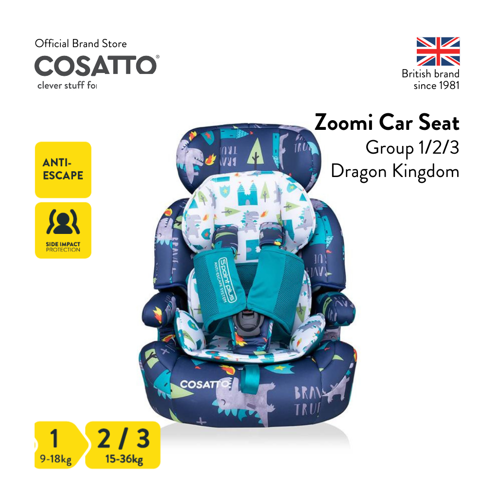 Cosatto - Zoomi Group 123 Anti-Escape Car Seat Dragon Kingdom (7975004667938)