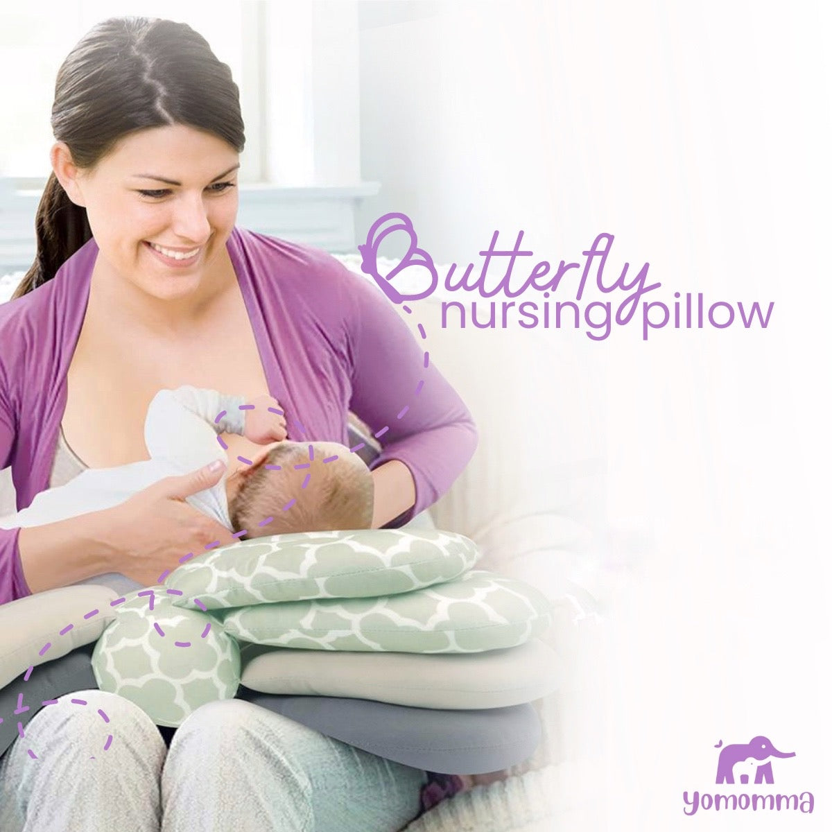 YOMOMMA - Butterfly Nursing Pillow (7224200462370)