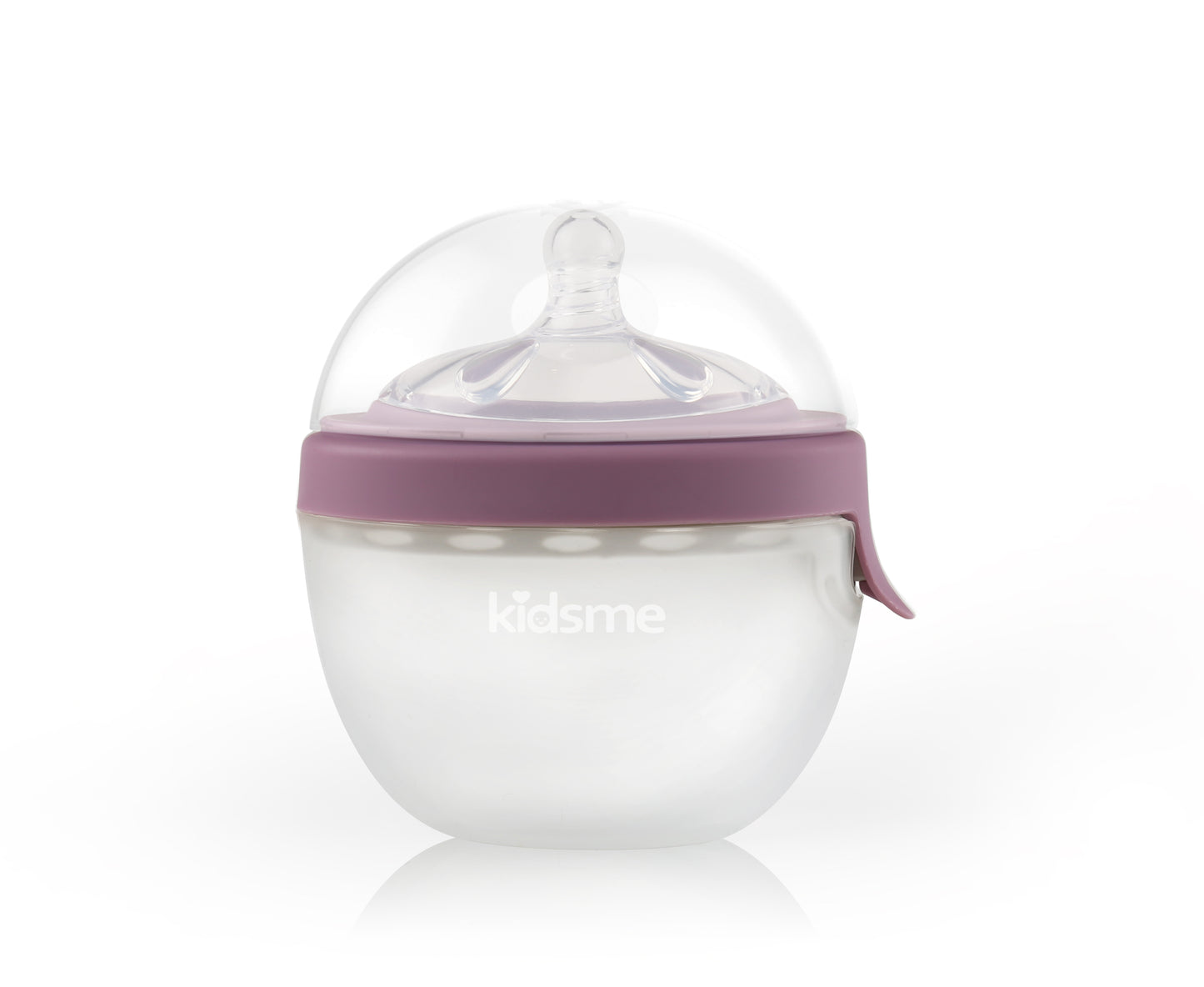 KidsMe - 2-in-1 Silicone Oval Feeding System (150ml/5oz) - Plum (6867949060130)