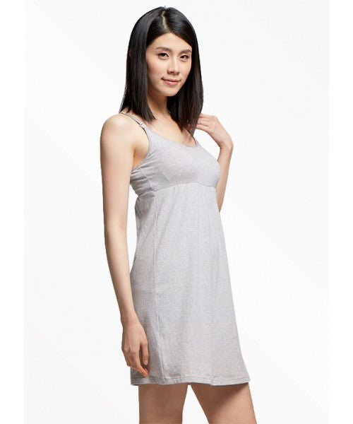 Mamaway - Essentials Maternity & Nursing Dress with Built-In Bra (Gray) (6538033430562)