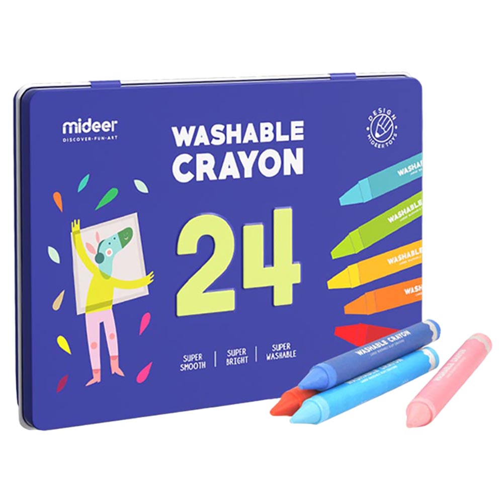 MiDeer 6pc Washable and Twistable Silky Colorful Crayon – The Baby Lab  Company