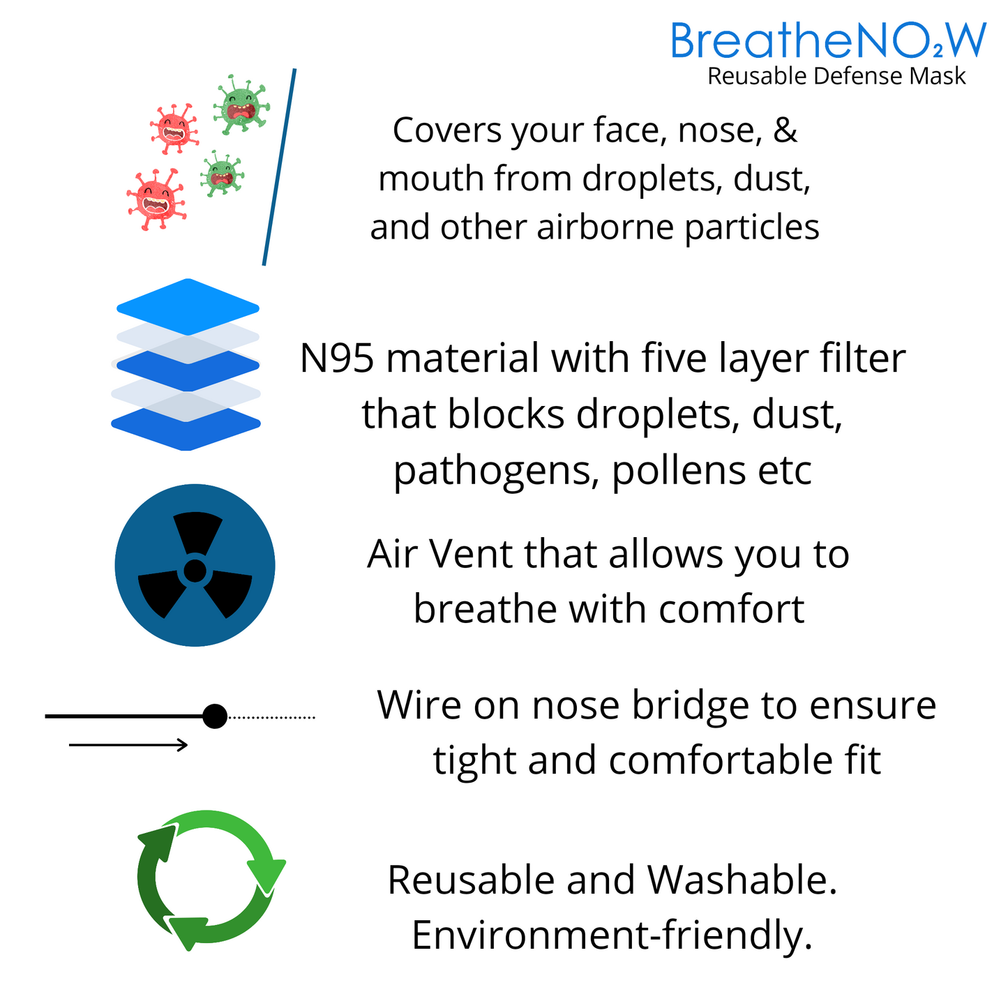 BreatheNOW - Kids washable 5ply Face Mask (4564210253858)