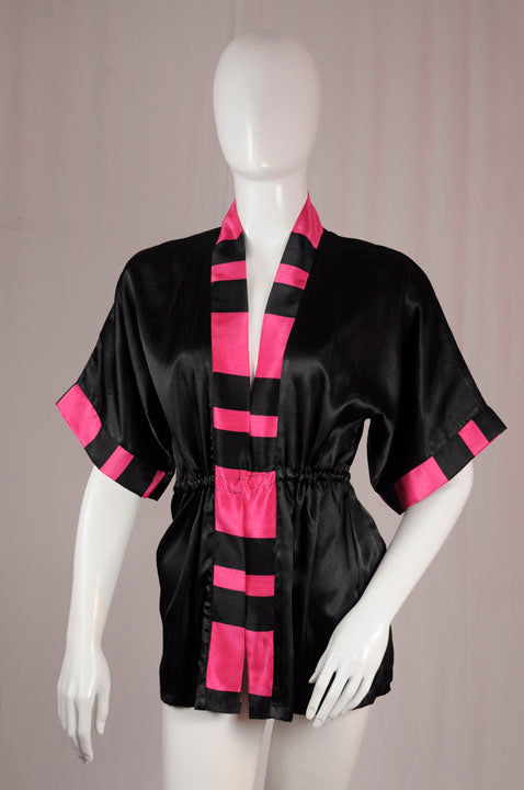 SleepyHead - Lailah Short Kimono Robe With Printed Lapel (4549466390562)