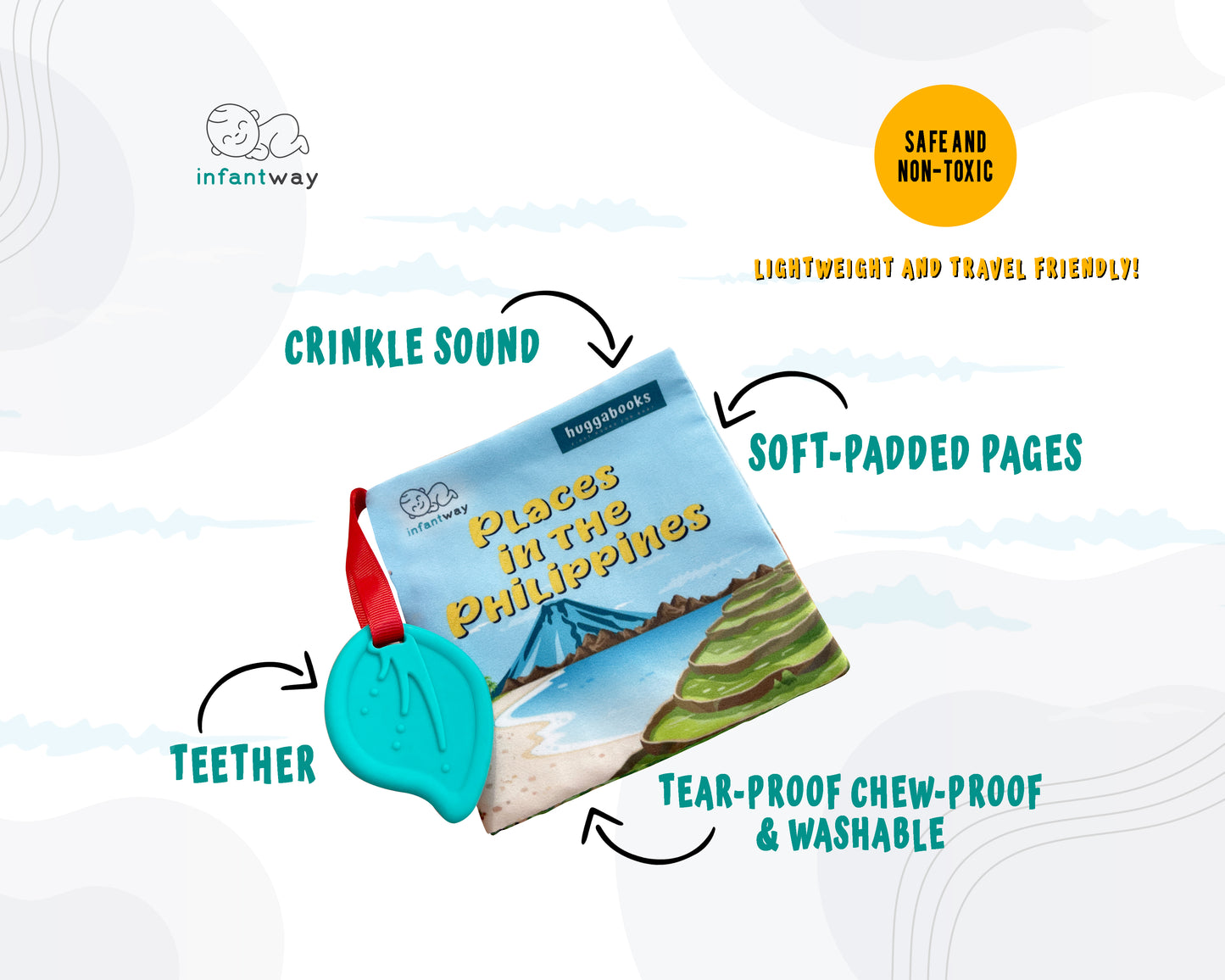 Infantway - Huggabooks Travel Cloth Book With Teether (Places In The Philippines) (6801764253730)