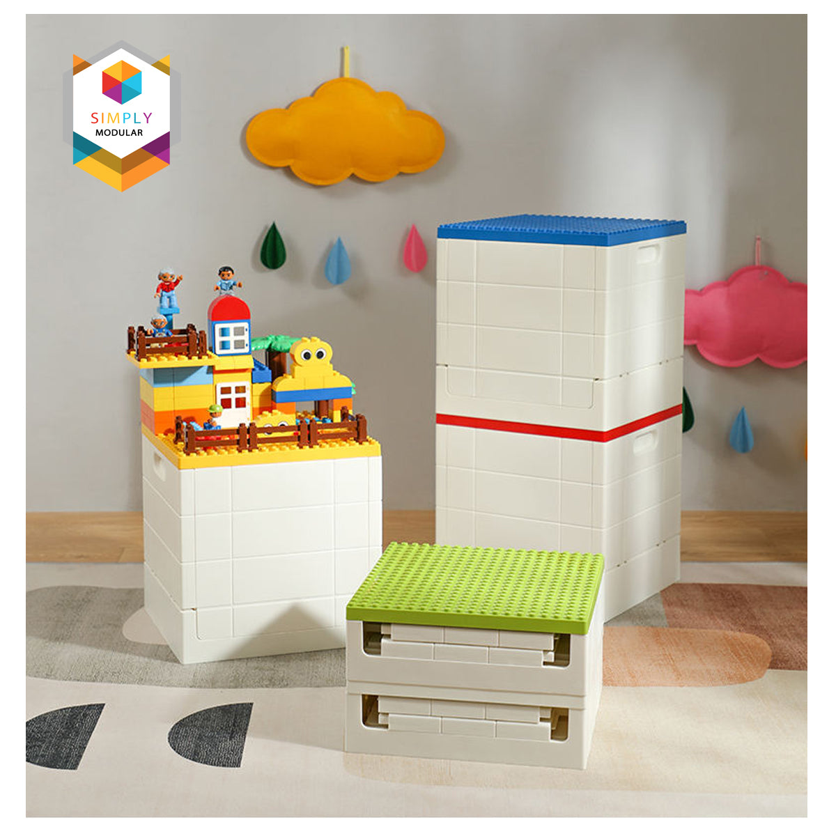 Simply Modular - Shimoyama Toy Bricks Foldable Bin Organizer (6896439885858)