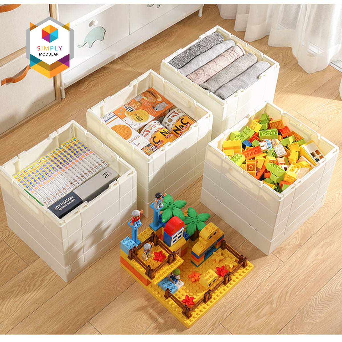 Simply Modular - Shimoyama Toy Bricks Foldable Bin Organizer (6896439885858)
