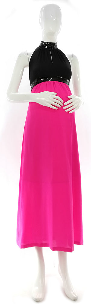 Mommy Plus - Louisa Empire Waist Sequired Maternity Maxi Dress (4549454004258)