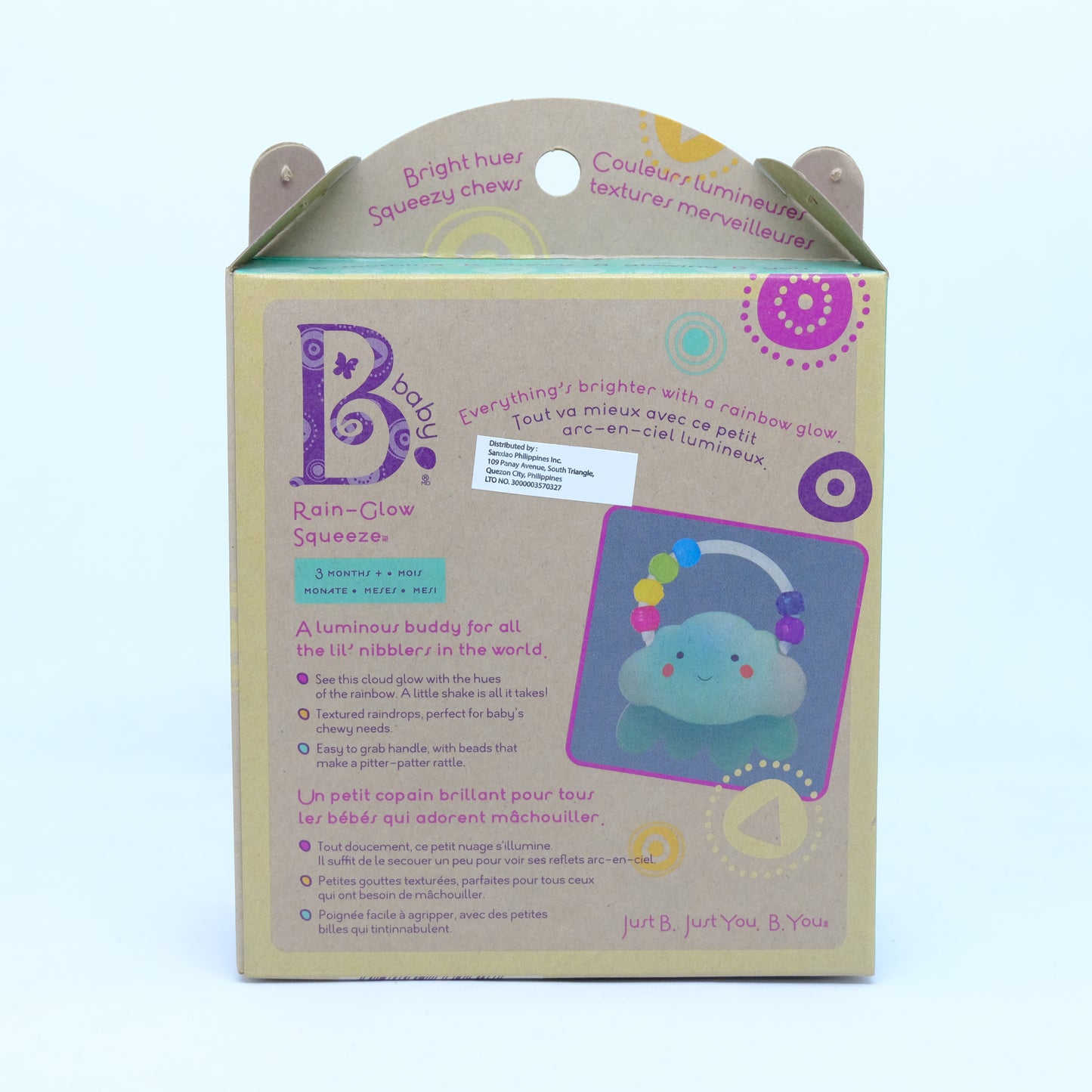 B. Toys - Rain- Glow Squeeze Light- Up Cloud Rattle (4539064942626)