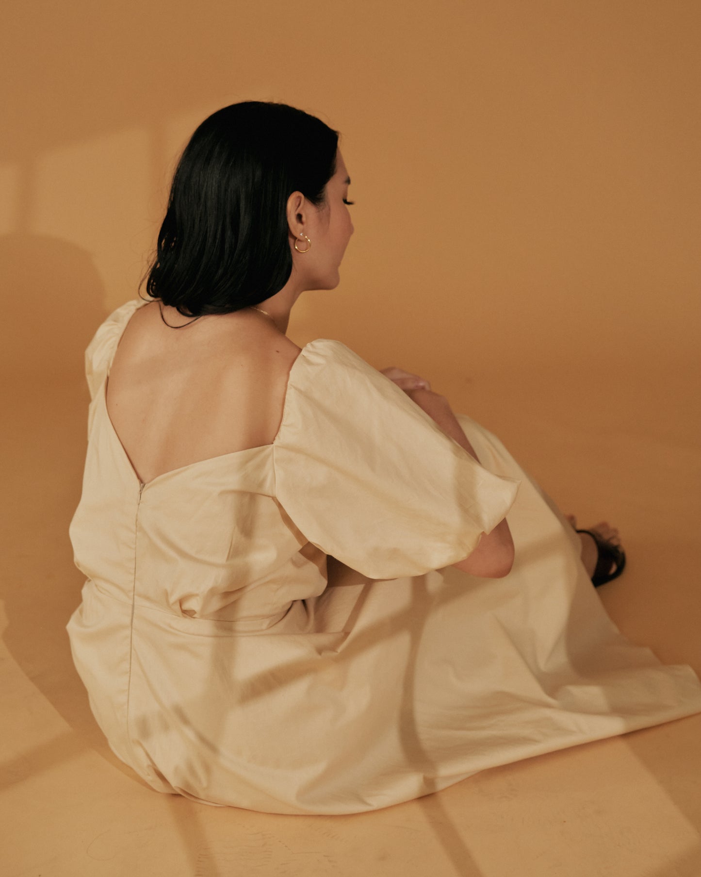 Milk Easy x Vania Romoff Midi Dress in Beige (7165721542690)