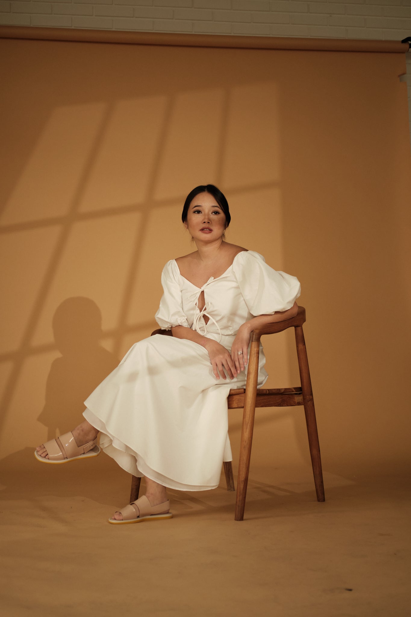 Milk Easy x Vania Romoff Midi Dress in White (7165722492962)