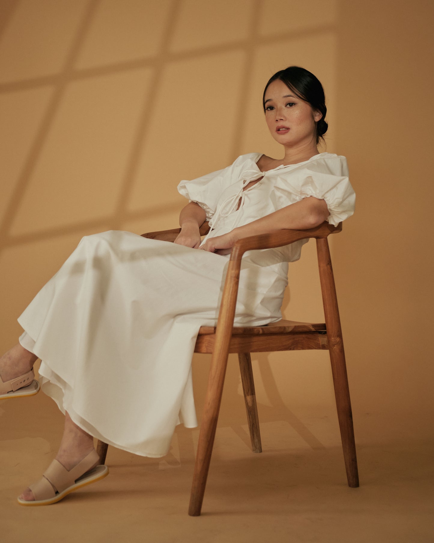 Milk Easy x Vania Romoff Midi Dress in White (7165722492962)