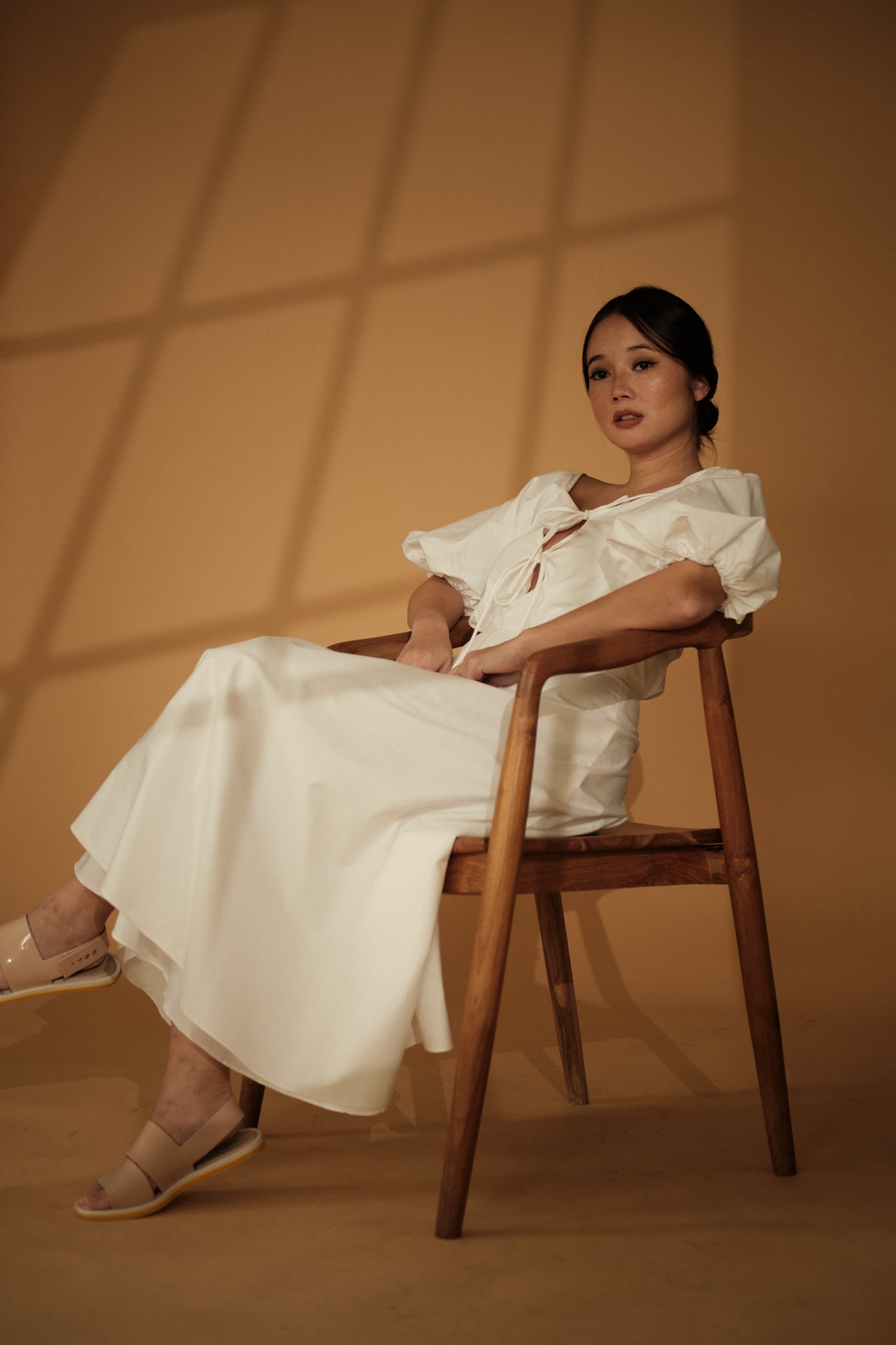 Milk Easy x Vania Romoff Midi Dress in White (7165722492962)