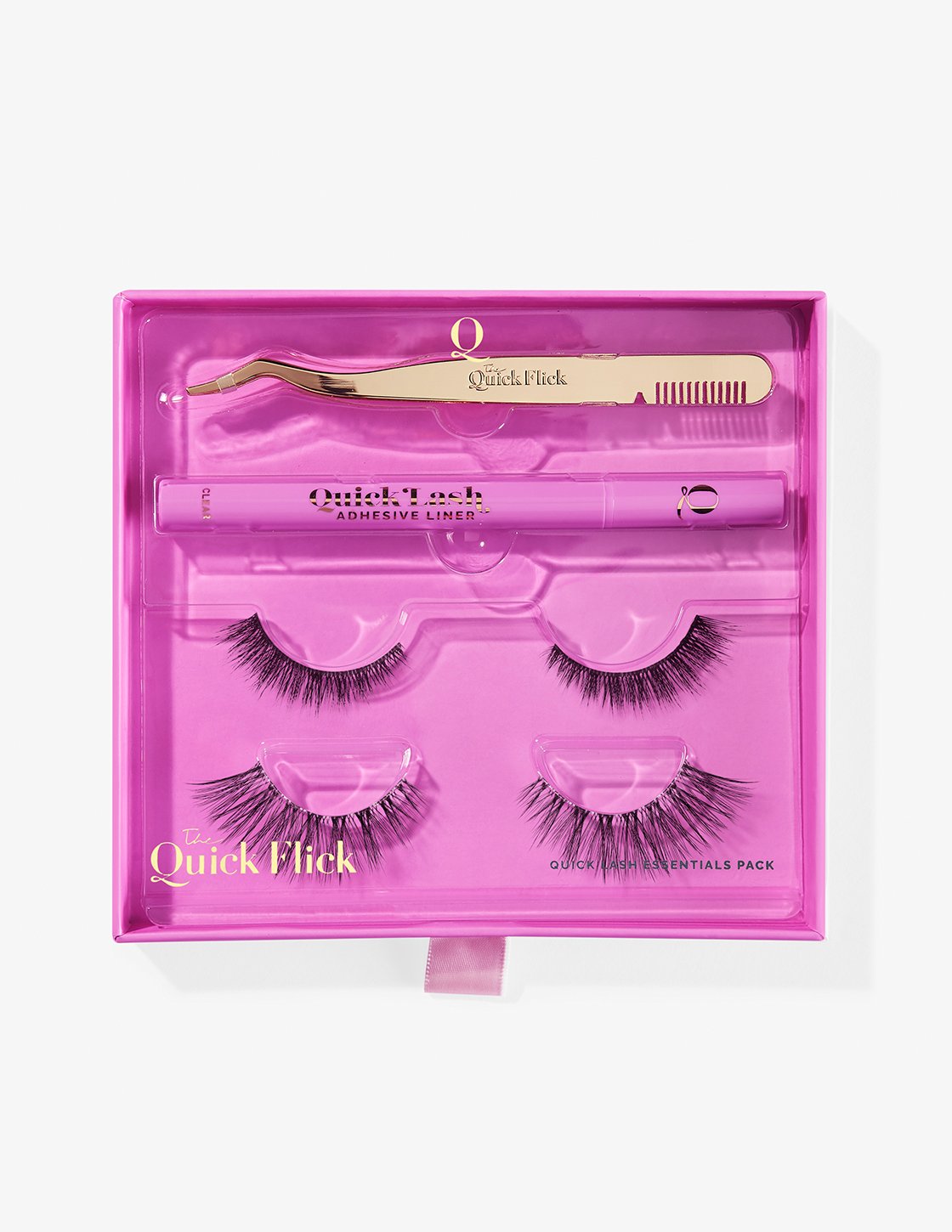 Clean Beauty Society - The Quick Flick Lash Essentials Pack - Clear Adhesive Liner w/ Modes #1 and To the Point #1 Eye Lashes Plus Lash Applicator (6572751192098)