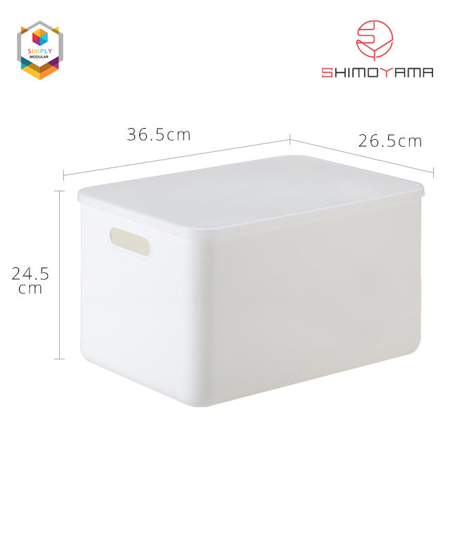 Simply Modular - Shimoyama Large White Handled Storage Box with Lid (4844148326434)