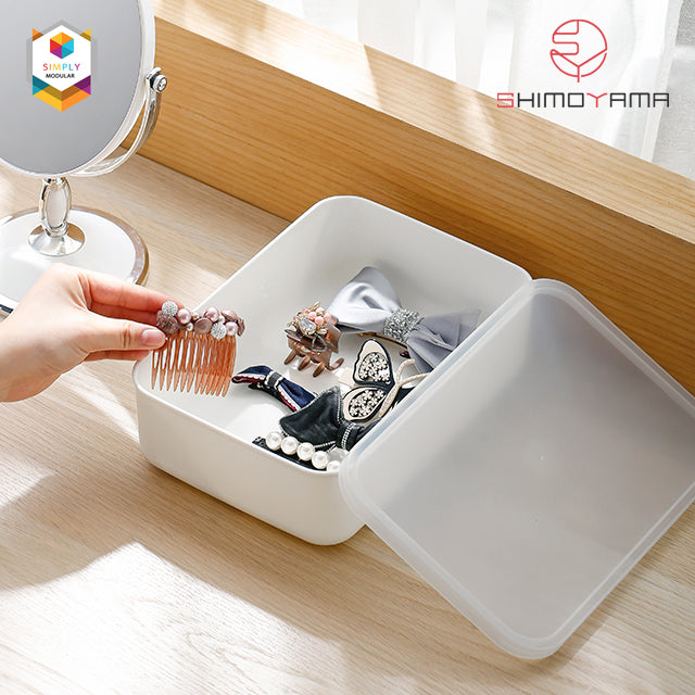Simply Modular - Shimoyama Small White Flat Storage Box with Lid (4844148195362)